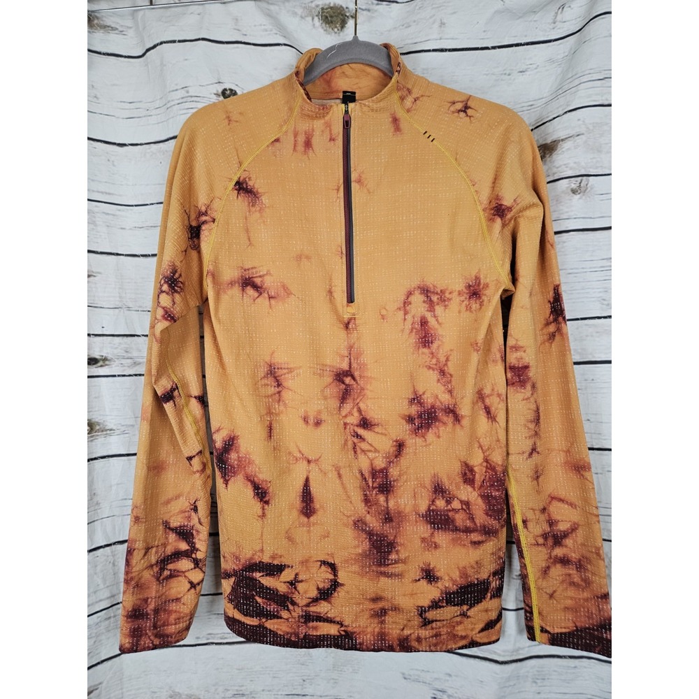 Lululemon Metal Vent Tech Half Zip Pullover 2.0 Mens Small Shirt Tie Dye Orange